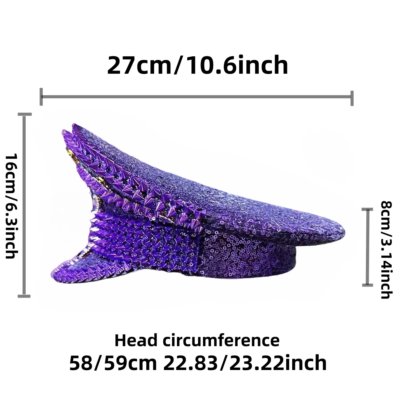 Burning Man Purple Dark purple gem rhinestone sequin hat , suitable for bachelorette parties, Steampunk Hat Halloween Hat