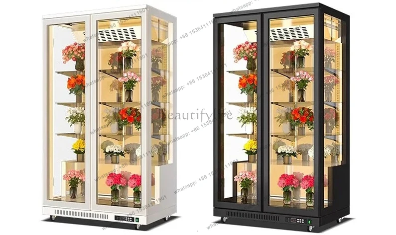 Panoramic Flower Fresh-keeping Cabinet Flower Shop Special Air-cooled Frost-free Commercial Refrigerator Display Cabinet