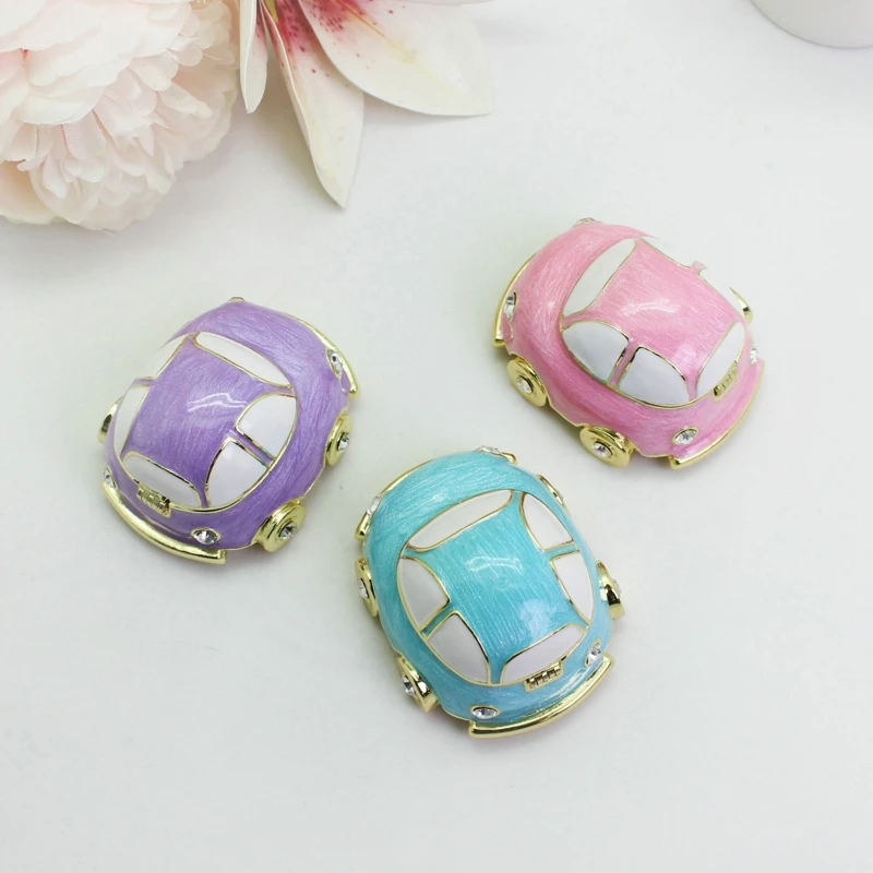 

ShinnyGifts Enamelled Car Jewelry Box Hand Painted Hinged Trinket Box Office Home Decor Easter Gift Box for Mens
