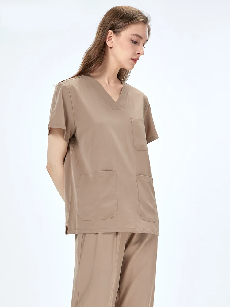 UltraAir ™   Estiramento médico esfrega conjunto uniforme de enfermagem 4 vias estiramento elastano hospital workwear respirável uniformes pediátricos s11