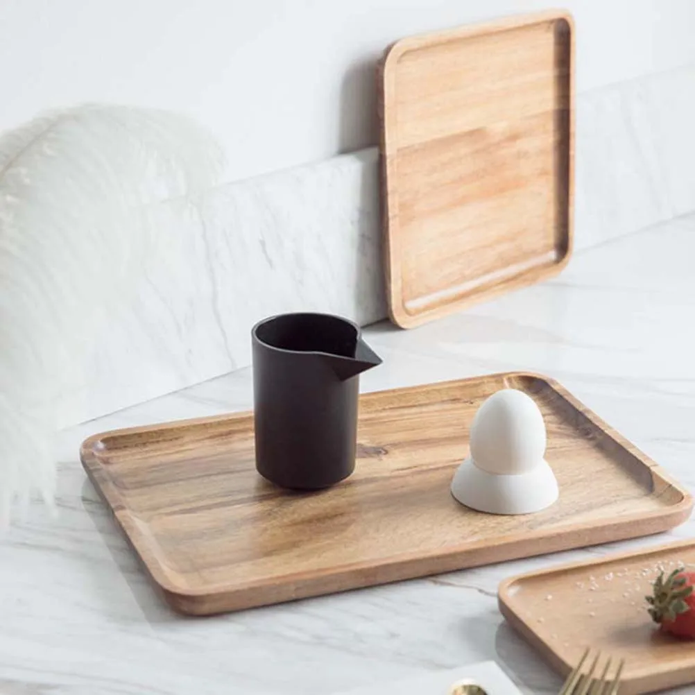 

Wooden Plate Household Tableware Snack Tray Handmade Breakfast Cutlery Solid Serving