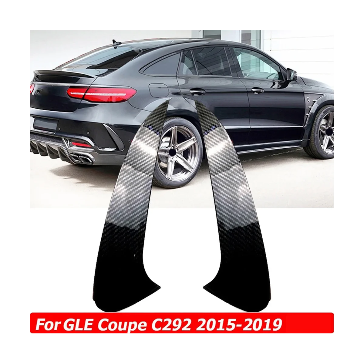 Rear Bumper Spoiler Air Vent Trim for Mercedes Benz GLE Coupe C292 GLE63S GLE400 GLE450 4MATIC AMG 2015-2019 Carbon