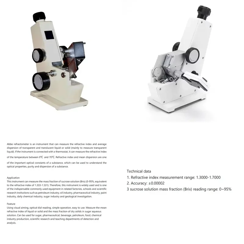 for Laboratory Automatic Abbe Refractometer Digital Refractive Index Meter Brix Sugar Concentration Tester for Lab Analysis