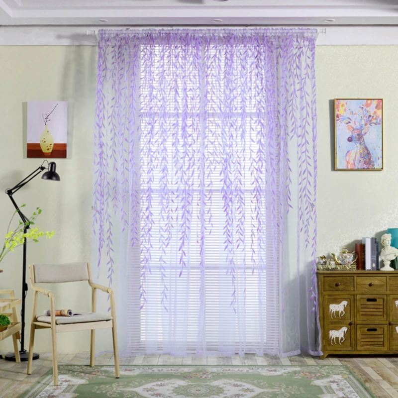 1Pc Voile Solid Sheer Gordijnen Window Curtains For Living Room Bedroom Window Screening Panel Tulle Curtains Rideaux