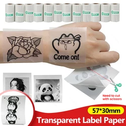 57MM x 30MM Adhesive Transparent Thermal Paper Clear Sticker Paper For 58mm Mini Thermal Printer Photo Printing Paper