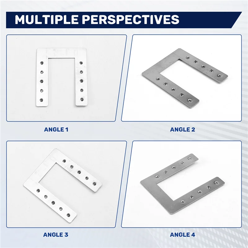 AT63-50PCS U-Type Stainless Steel Protection Gasket Solar Conductive Double Spike Plate For Photovoltaic Support