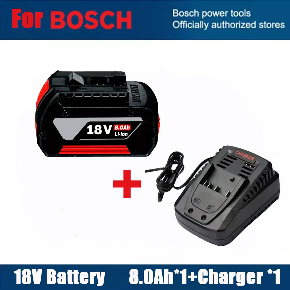 Originele Voor Bosch GBA 18V 8.0Ah Professionele Li-Ion Batterij met LED voor Bosch Lader 18V Vervanging BAT609G BAT622 BAT618G
