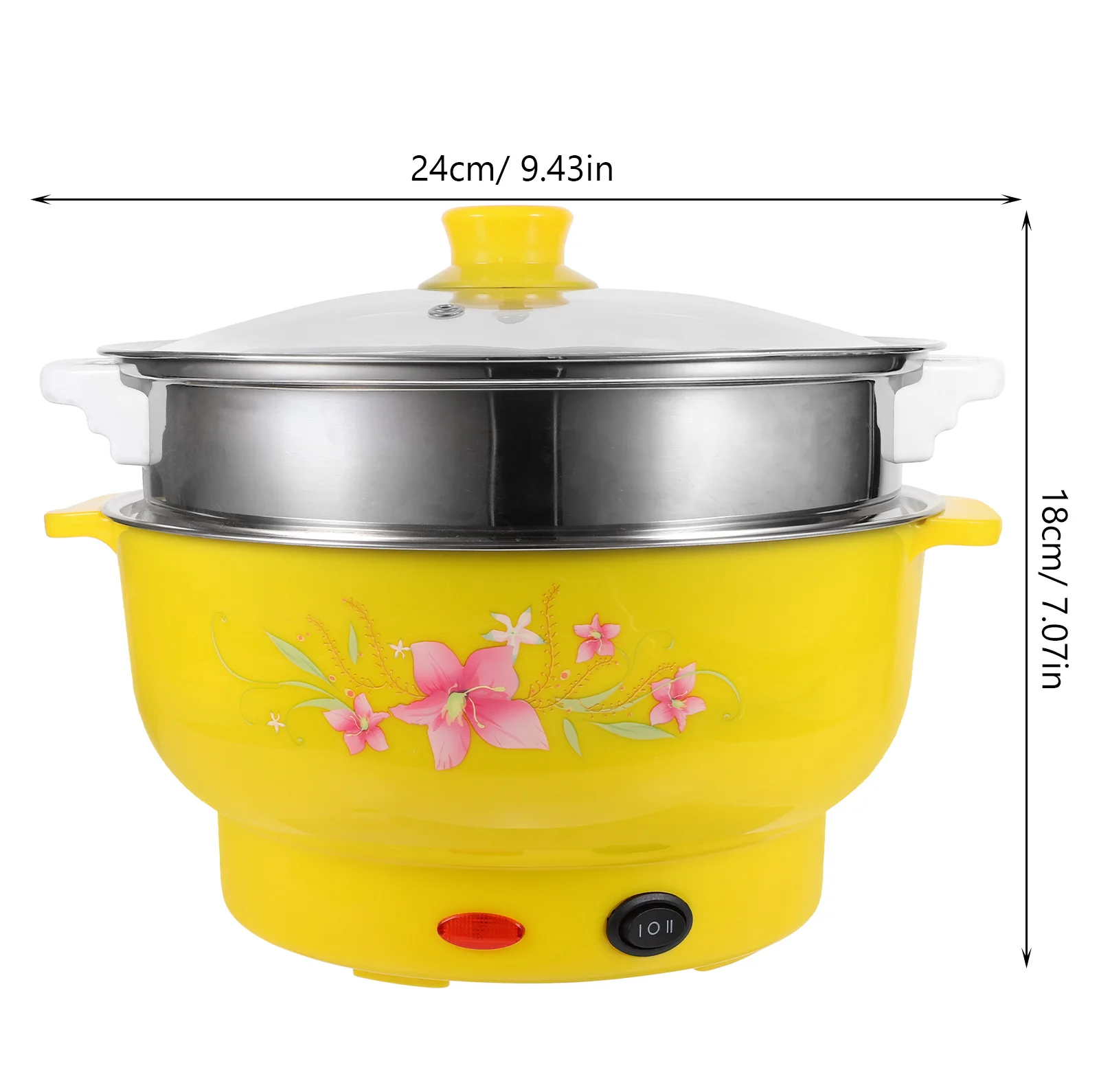 Electric Hot Pot Stainless Steel Steamer Multifunctional Boiling Kier Double Layers Stockpot