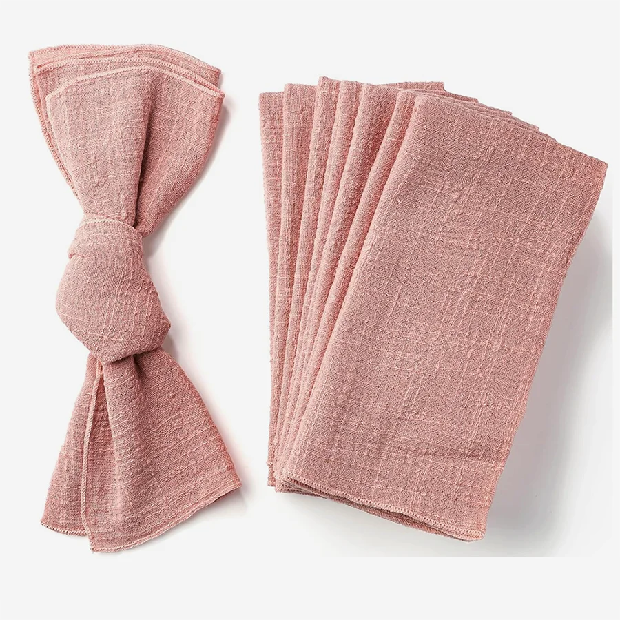 24pcs Cotton Cloth Napkins 30x30cm Gauze Fabric for Wedding Decor Everyday Use Dinner Tea Towel Table Village Christmas Napkin