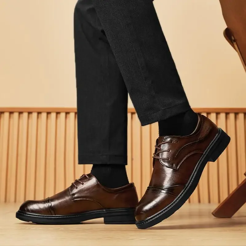 Herren schuhe klassisches britisches Business kleid Herren lässig Leder schwarz Bräutigam Hochzeits anzug Flut