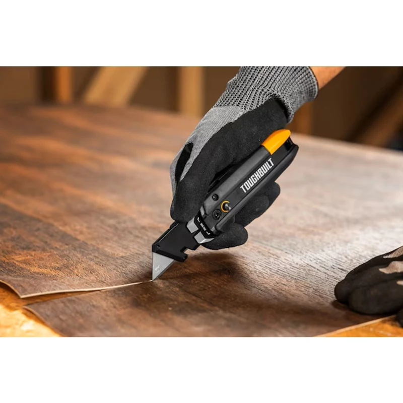 

TOUGHBUILT Heavy folding tool knife, electrician utility knife with blade tip pry bar, manual tool cutting art knife TB-H4-12-IM
