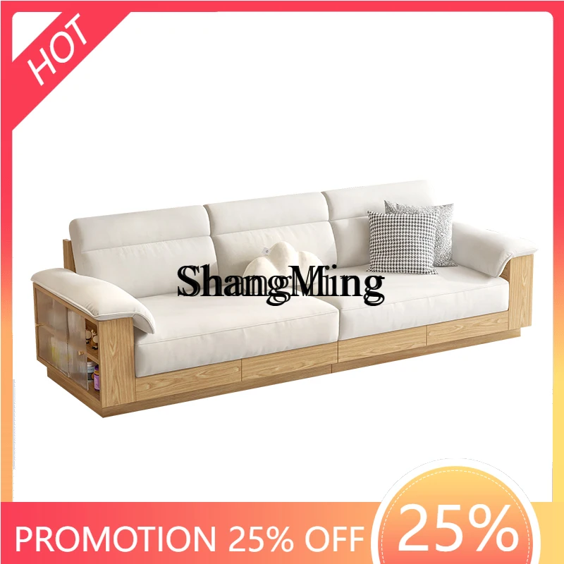 

ZYY senior exquisite small apartment living room modern simple storage glass fabric solid wood sofa