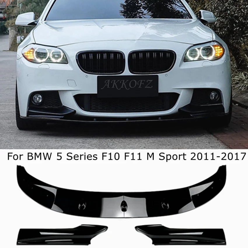 For BMW 5 Series F10 F11 M Sport 2011-2017 Car Front Lip Corner Package Bumper Lip Splitter Diffuser Spoiler Guard Body Kits