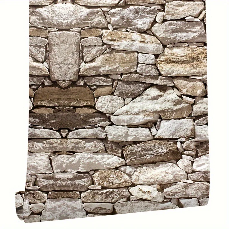 Stein Wand Effekt Wandaufkleber Restaurant Schlafsaal PVC Tapete 3D Effekt Vinyl Kunst für Zuhause Aufkleber Ziegel Textur Wandaufkleber