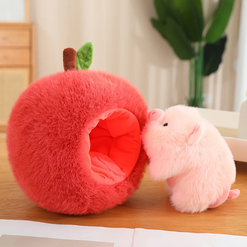 Mainan boneka buah Apple babi alpukat, mainan kreatif lucu Capybara mainan mewah dekorasi rumah hadiah ulang tahun anak perempuan