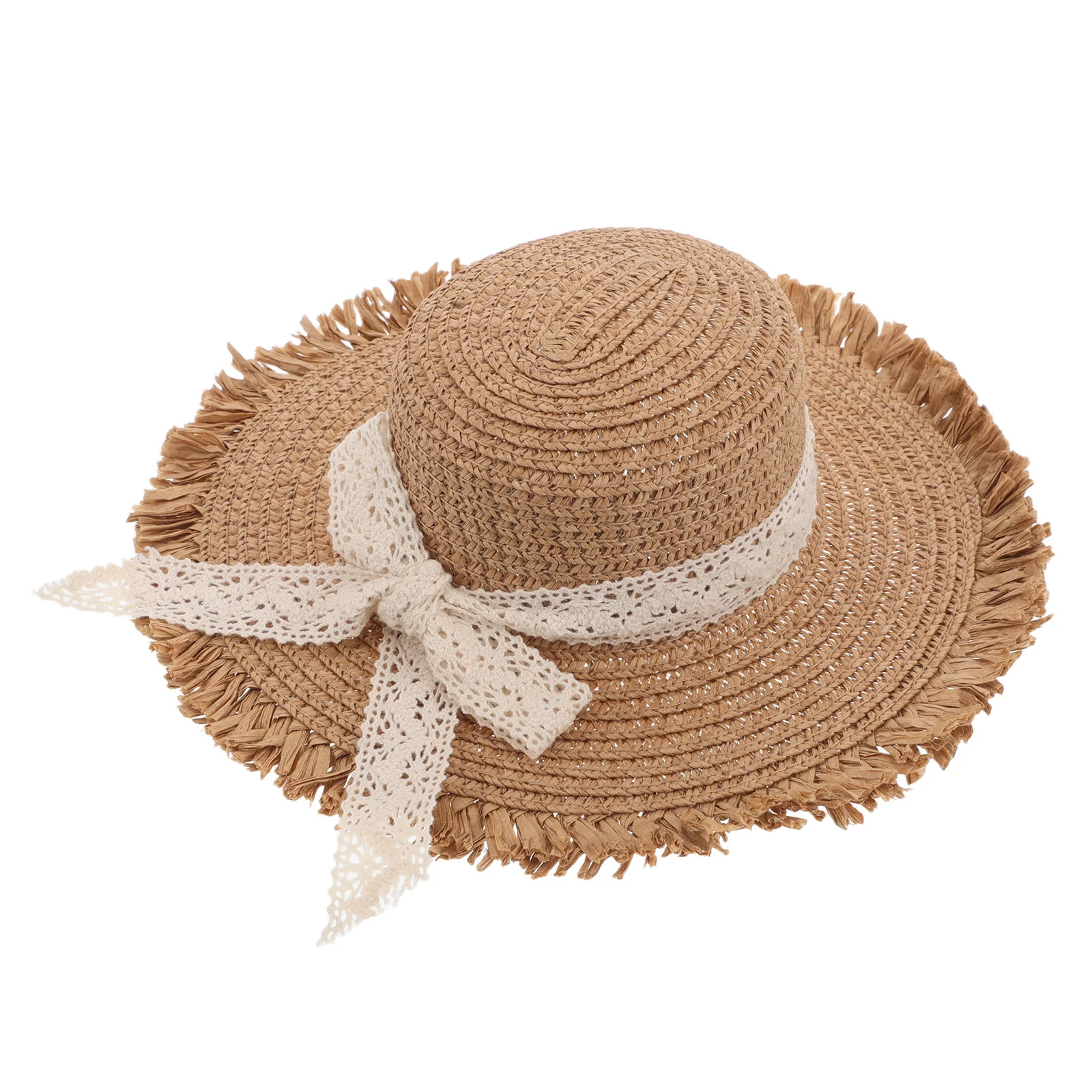 Mini petit chapeau haut-de-forme tissé pliable, nœud en dentelle, petit chapeau rustique, fournitures artisanales, accessoire Photo pour maison de poupée et petits objets artisanaux
