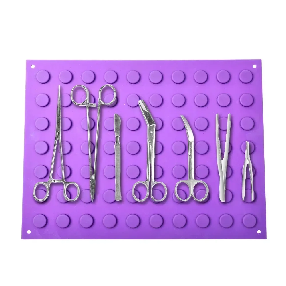 Purple surgical magnetics pad Direct Custom Silicone Magnetics Mats， surgical silicone magnetics mat，30X 40cm