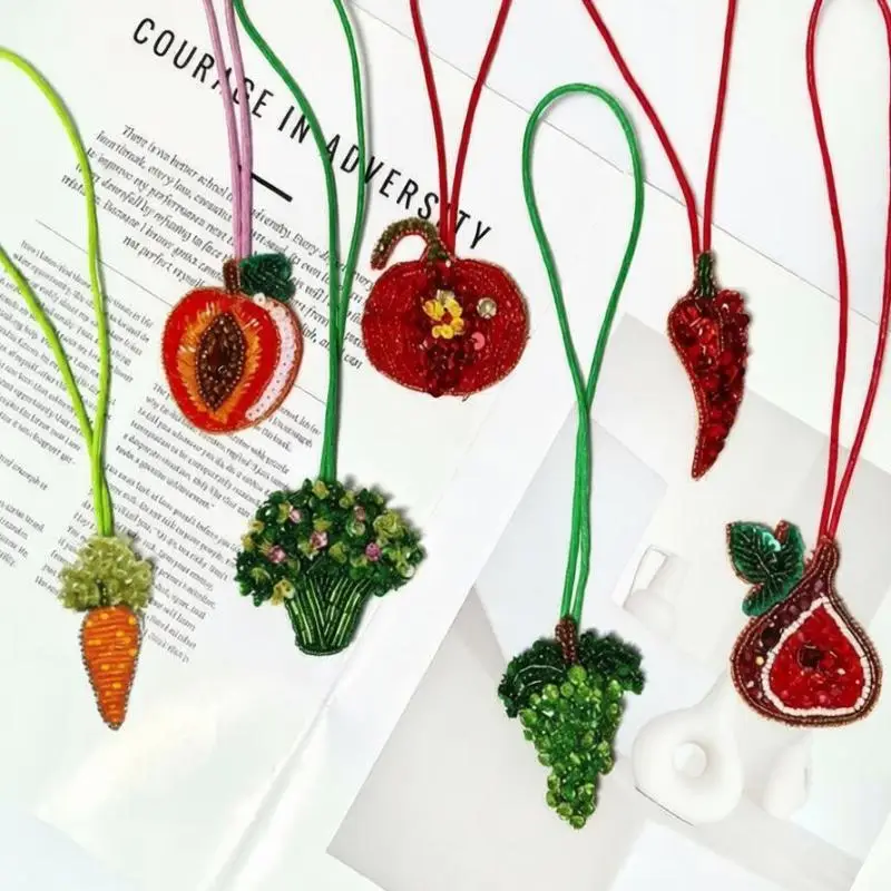 Hot 3D Rhinestone Beaded Sequin Bead Summer Fruit Series Rope Patches Crystal Bag Patch Beading Applique Patch