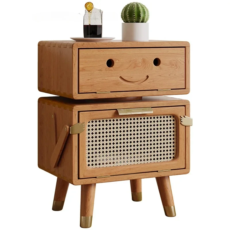 Creative Robots Nightstands Solid Wood Bedside Tables Livingroom Mini Storage Cabinet Modern Night Stands for Bedroom Furniture