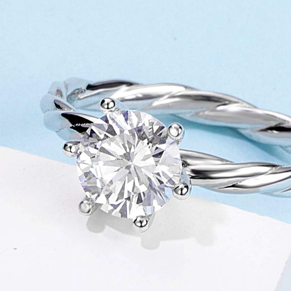 1ct Cane Vine Moissanite Rings For Women S925 Silver Diamond Wedding Ring Finger Jewelry Men Pass Tester Free Shipping