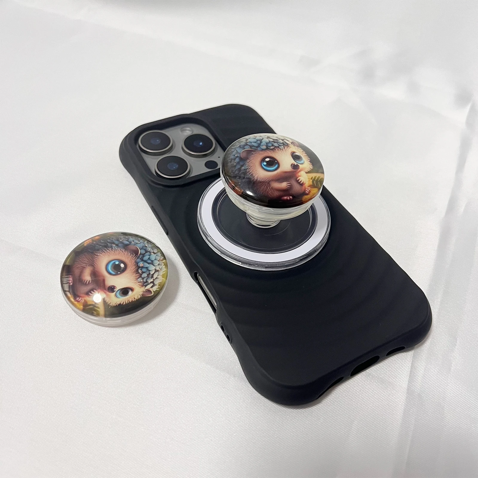 3D хрустальный шар, милый ежик, держатель для телефона, чехол-подставка для Magsafe, магнитный кронштейн для iPhone 17, iPhone 16 Pro, Samsung Griptok