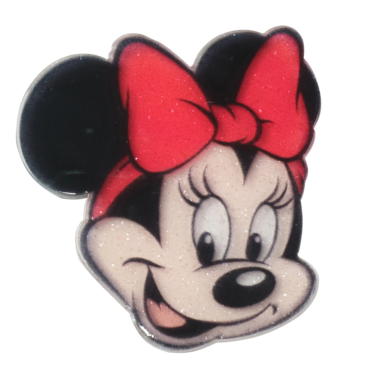 Disney Mickey Minnie 5pcs Planar Resin Flatback Glitter Claer Acrylic Craft Supplies Cabochon Scrapbook DIY Hair Bow Material