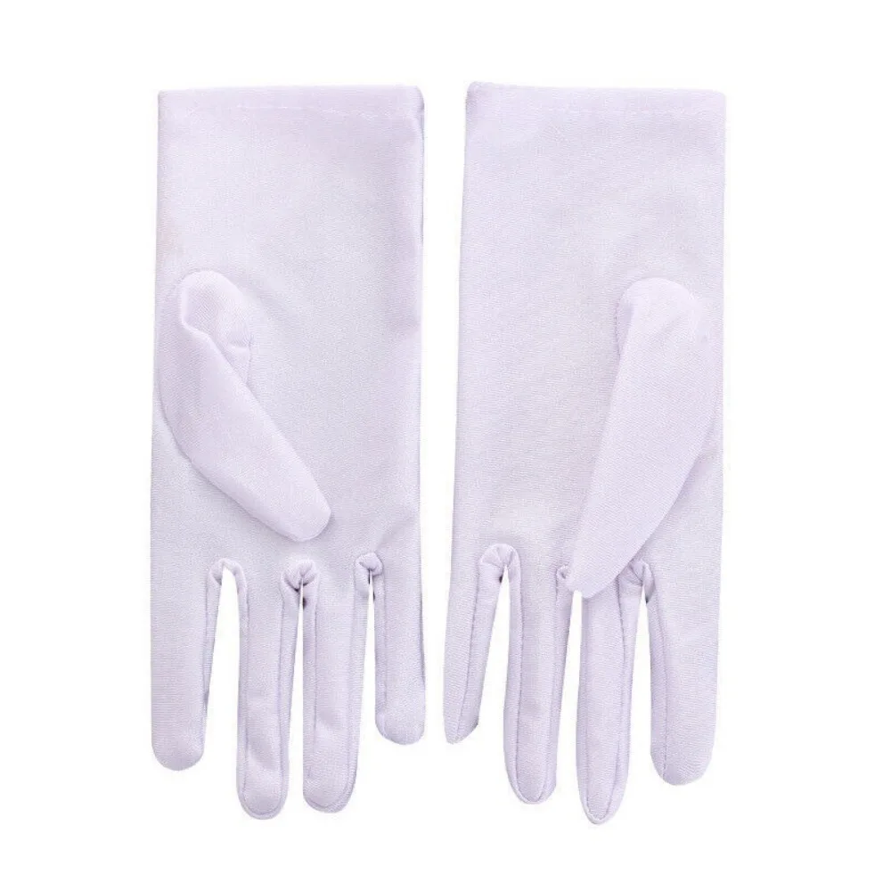 1Pair Women Thin Stretch Gloves Dust-proof Etiquette Sun Protection Gloves Non-Slip Breathable Driving Short Gloves Summer