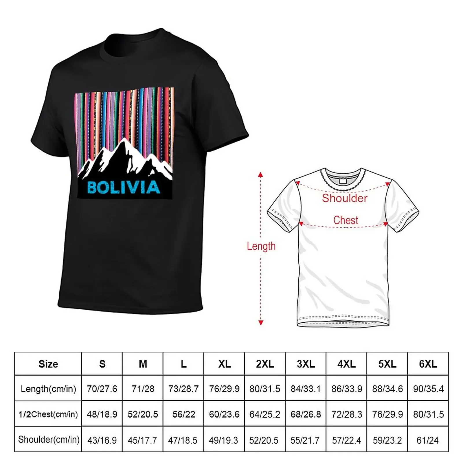 Andean Bolivian mountains and colorful aguayo sky T-Shirt new edition plus sizes mens vintage t shirts