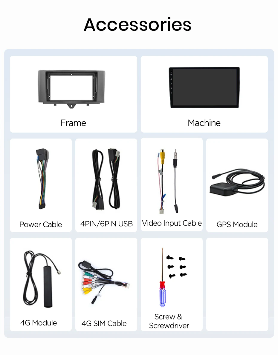 Junsun Kabelloses CarPlay Android Auto Autoradio für Mercedes Benz Smart Fortwo 451 2011 2012 2013 2014 2015 2 DIN Multimedia Stereo SWC BT FM RDS DSP Auto-Intelligenzsysteme GPS-Navigation – Detail 27