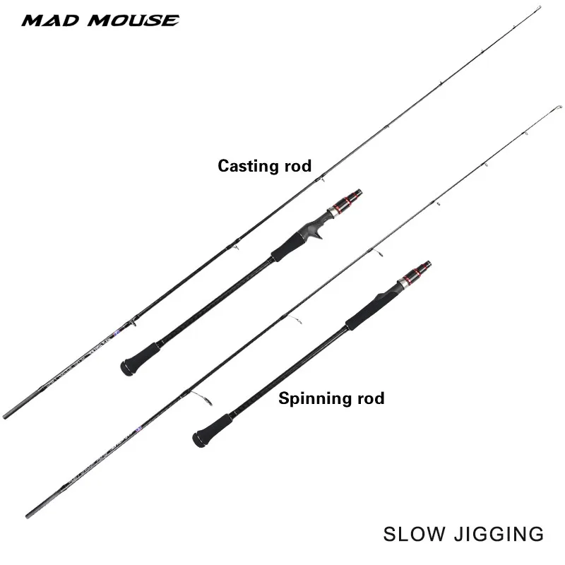 Madmouse New Japan Full FUJI Farts Slow Jigging Rod 1.9m 12kgs Jig Weight 60-150g Light Jigging Rod Boat Ocean Fishing Rod