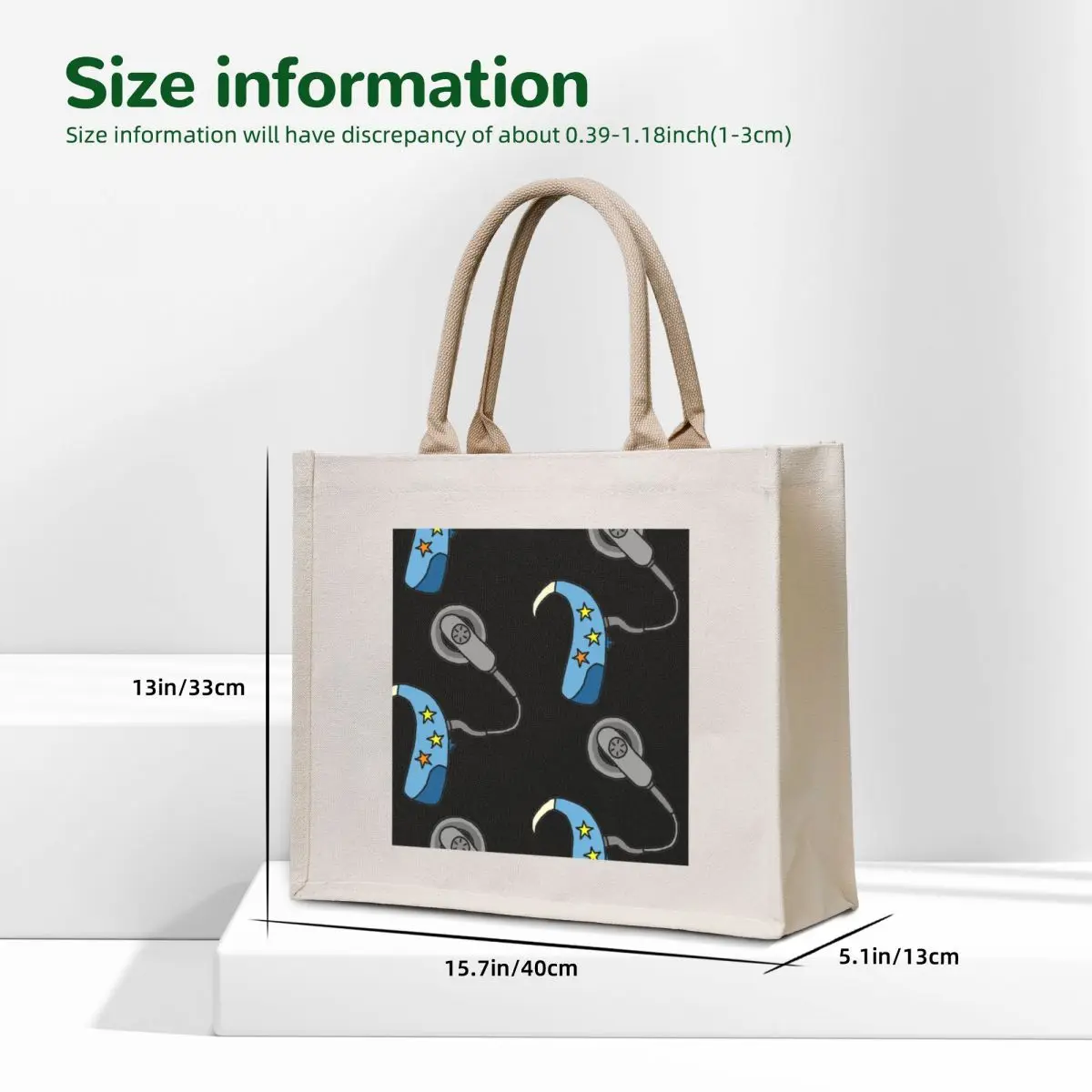 Cochlear Implant - Blue Tote Bag reusable shopping bag shopper bag woman canvas bags tote custom