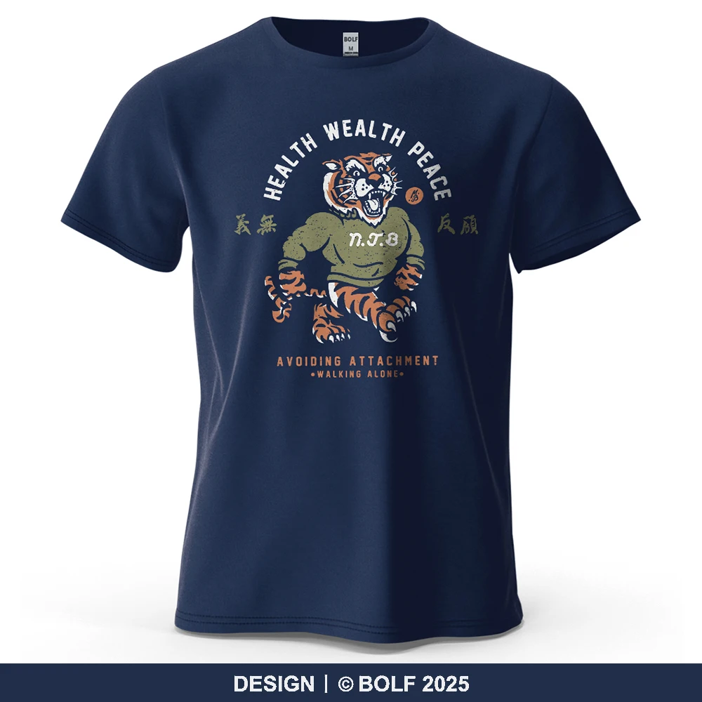 Health Wealth Peace Printed Men's T-Shirt 100% Cotton Oversized Vintage Trendy Graphic Tees for Women Tops Tees Streetwear