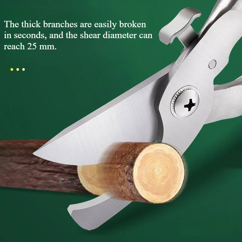 Stainless steel 304 all-steel pruning shears for pruning fruit trees and gardens