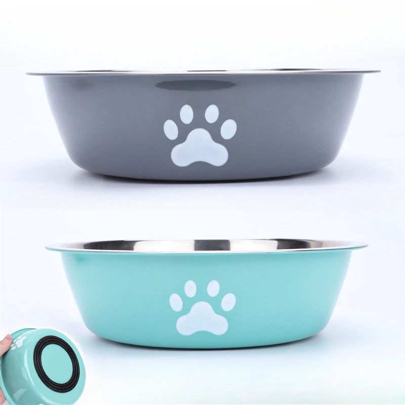 Non-slip Dog Bowls For Small Medium Large Dog Feeder Bowls And Drinkers Stainless Steel Pet Feeders Pets Dogs Accessories