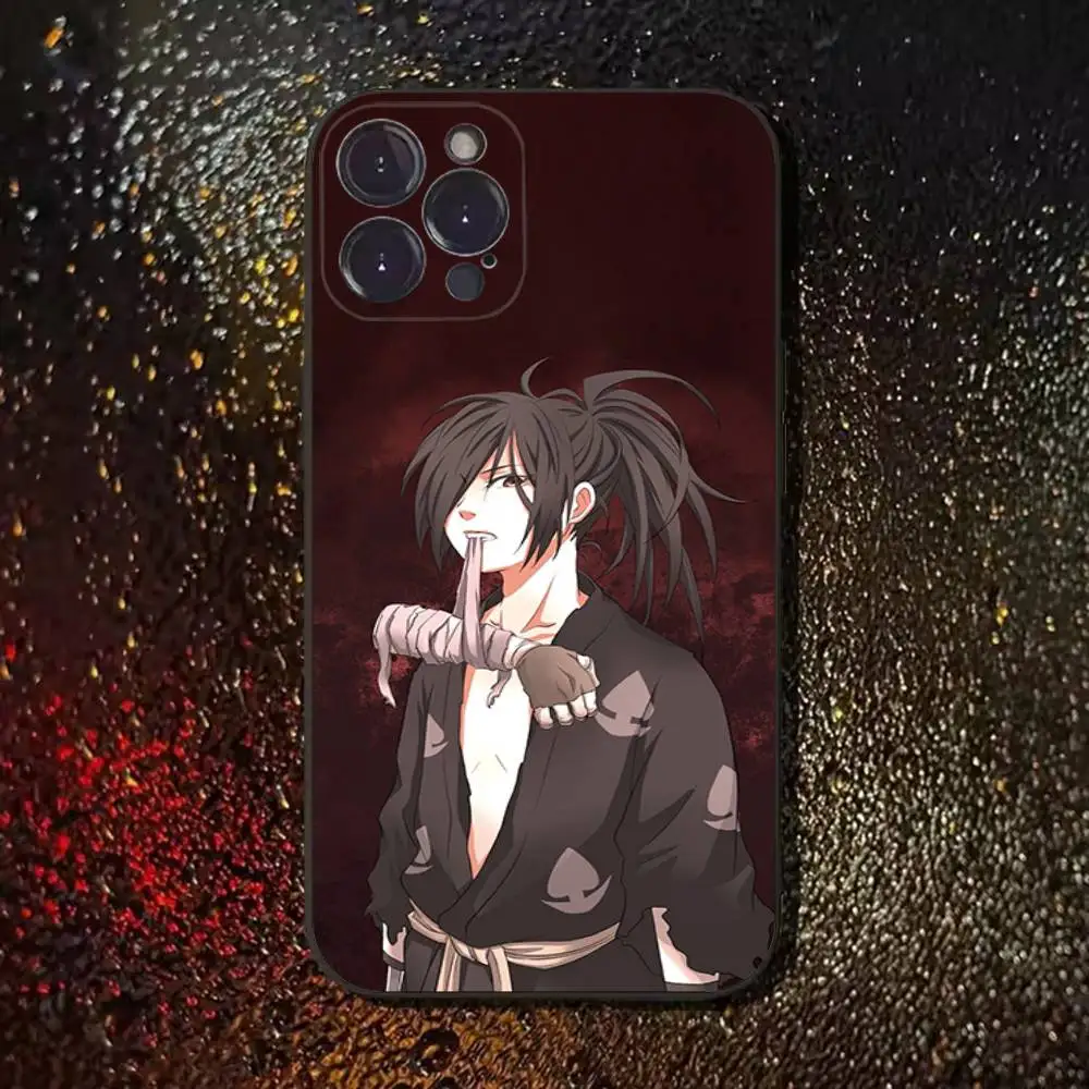 Japanische Anime D-Dororo Handyhülle für iPhone 17,16,15,14,13,12,11,Pro,Max,Plus,E,SE4,Air,Mini Schwarz Soft Cover