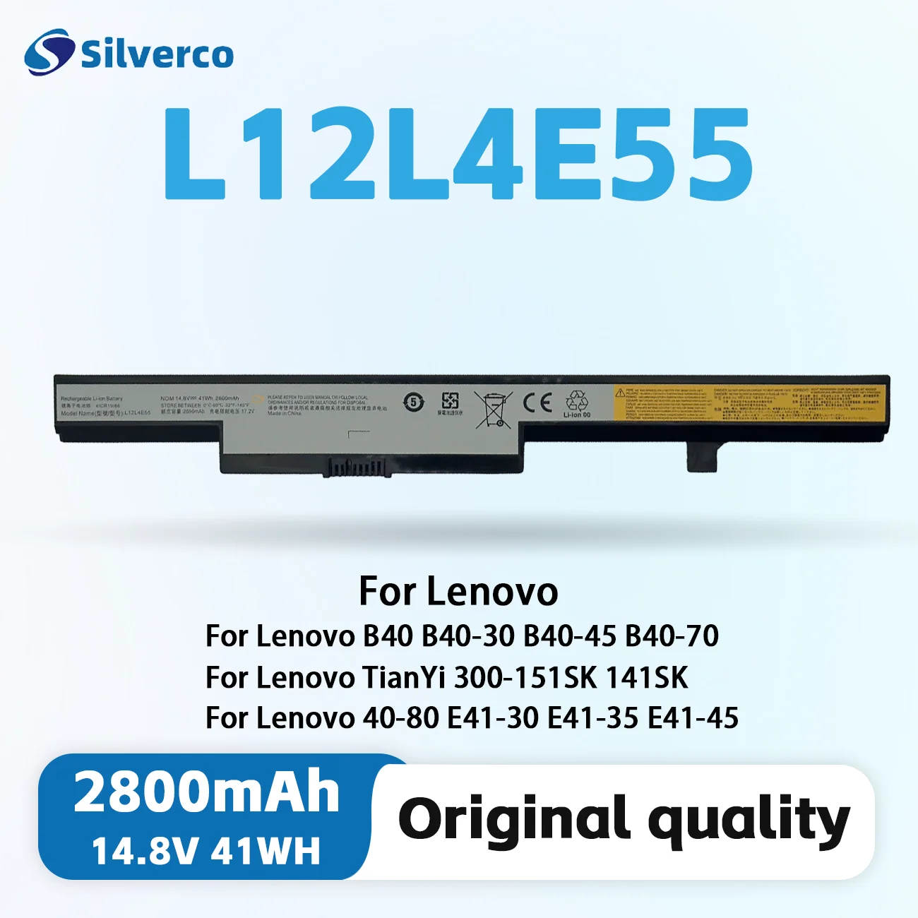 L12L4E55 L12S4E55 L13L4A01 Computer Laptop Battery for Lenovo IdeaPad Eraser B40-70 45 30 B50-80 N40-30 TianYi 300-15ISK 14ISK