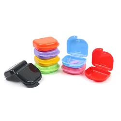 50Pcs Dental Orthodontic Retainer Box Denture Storage Container Mouth Guard Case with Vent Holes and Hinged Lid
