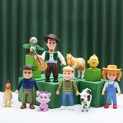 10 Stks/set Happy Farm Actiefiguren La Granja De Zenon Rode Schuur Barnyard Farm Baby Dieren Model Poppen Gift Voor kids