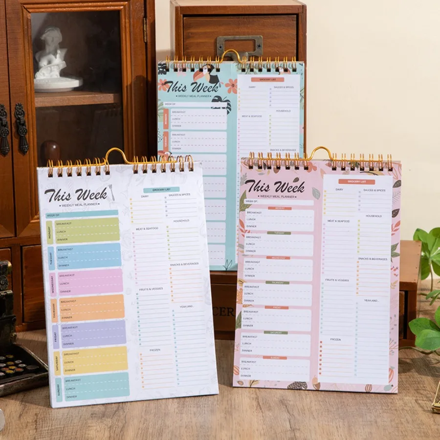 Книга рецептов для самодисциплины в Instagram-стиле. Ежедневный и еженедельный планировщик A5. Блокноты для управления календарем со спиральной переплетом.