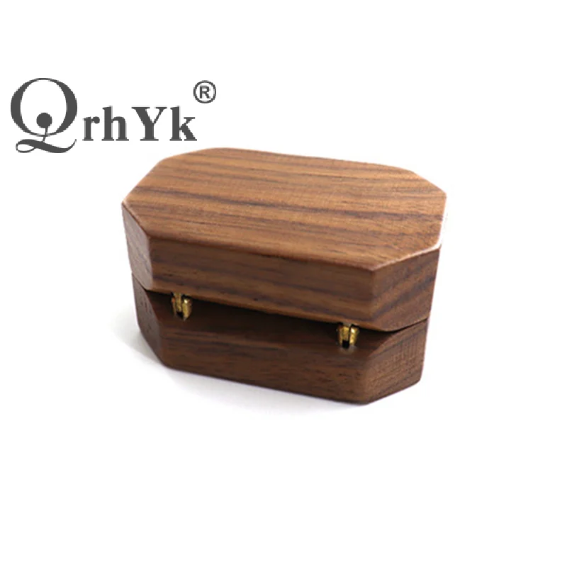 Walnut Wood Jewelry Box Ring Storage Ring Holder Rustic Wedding Ring Box