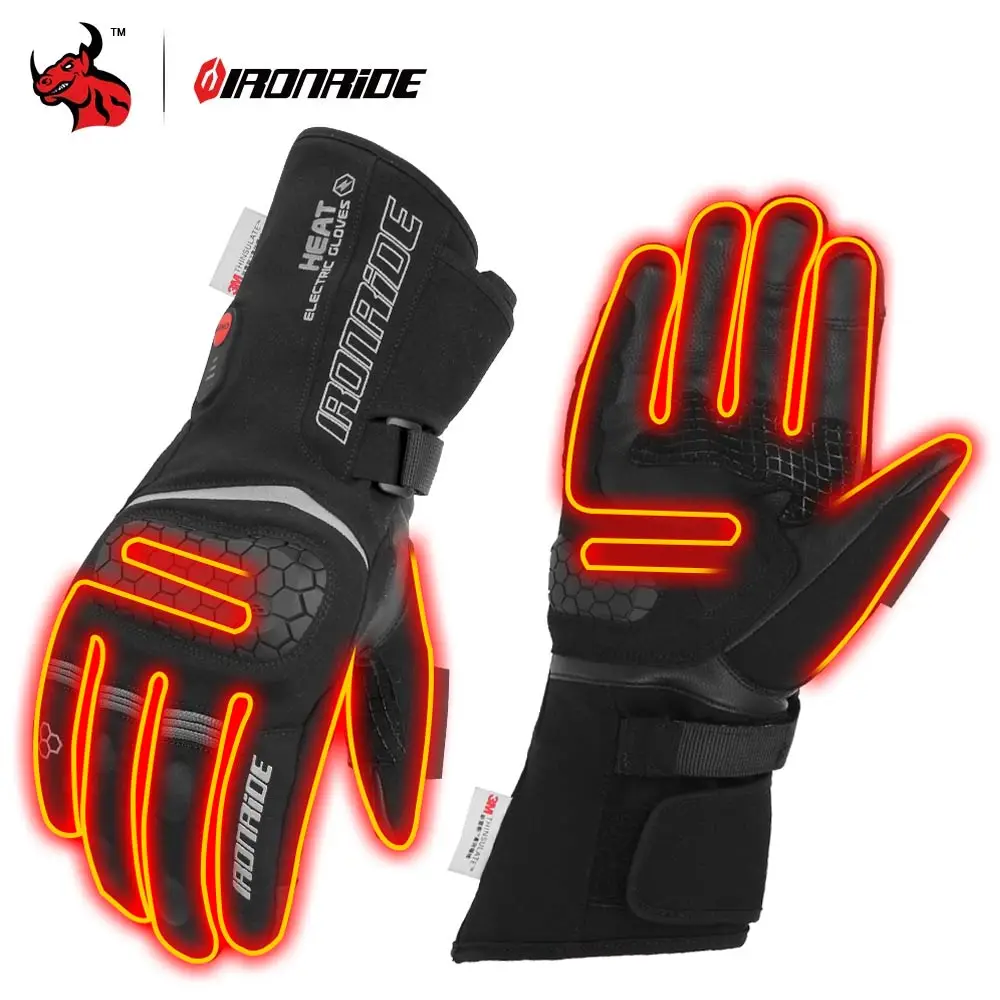 

Motorcycle Gloves Winter Waterproof Heated Guantes Moto Touch Screen Battery Powered Motorbike Racing Riding Gloves