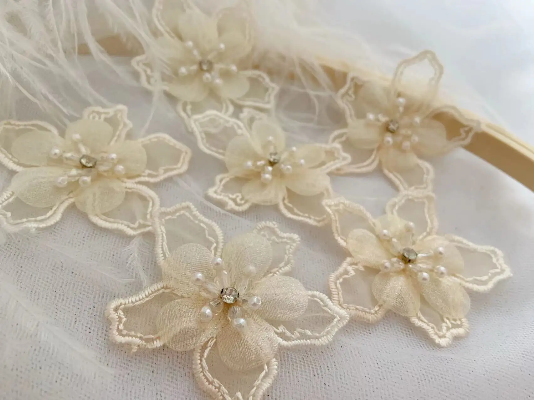 10 قطع من حبات اللؤلؤ المصنوعة يدويًا من حجر الراين الأرجواني يبدأ رقعة الأورجانزا للملابس DIY الخياطة #4