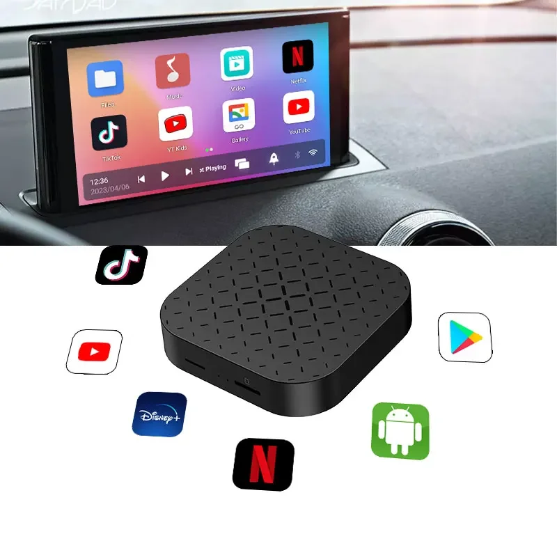 

Hot selling Carlinkit portable 3 in 1 dongle wireless carplay streaming ai box youtube netflix Android 11 car carplay adapter