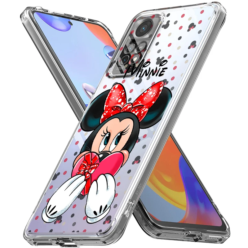 Mickey Minnie Couple Love For Xiaomi Redmi Note 12 11 11T 10 9 8 7 6 5 4 Pro 5G 4G Silicone Soft TPU Transparent Phone Case