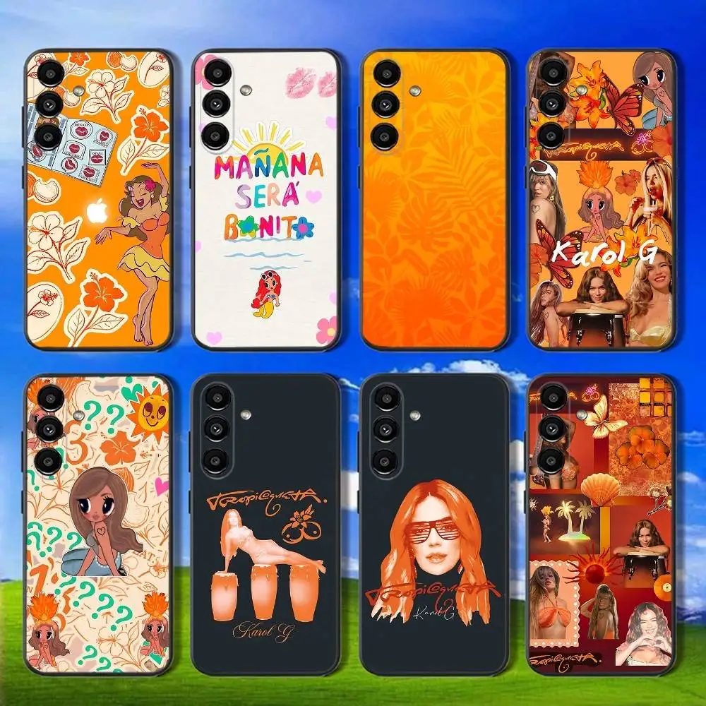 

Phone Case For Samsung Galaxy A13,A21s,A22,A31,A32,A52,A53,A71,A80,Singer K-Karol G Tropicoqueta Soft Black Shell