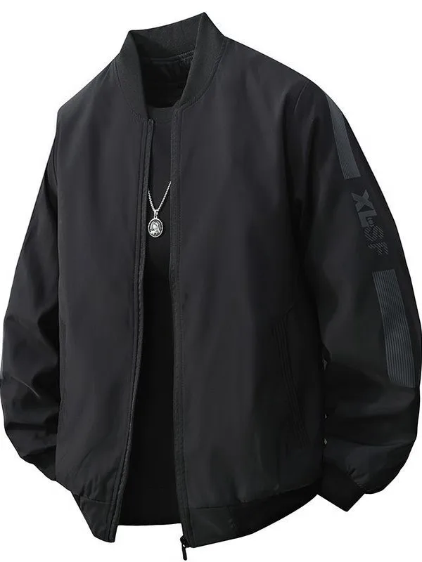 

Casual Men's Jaet Spring Autumn Wear-Resistant Faionable Windproof Dirt-Resistant Loose Fit Youth ular Long Sve Zip...