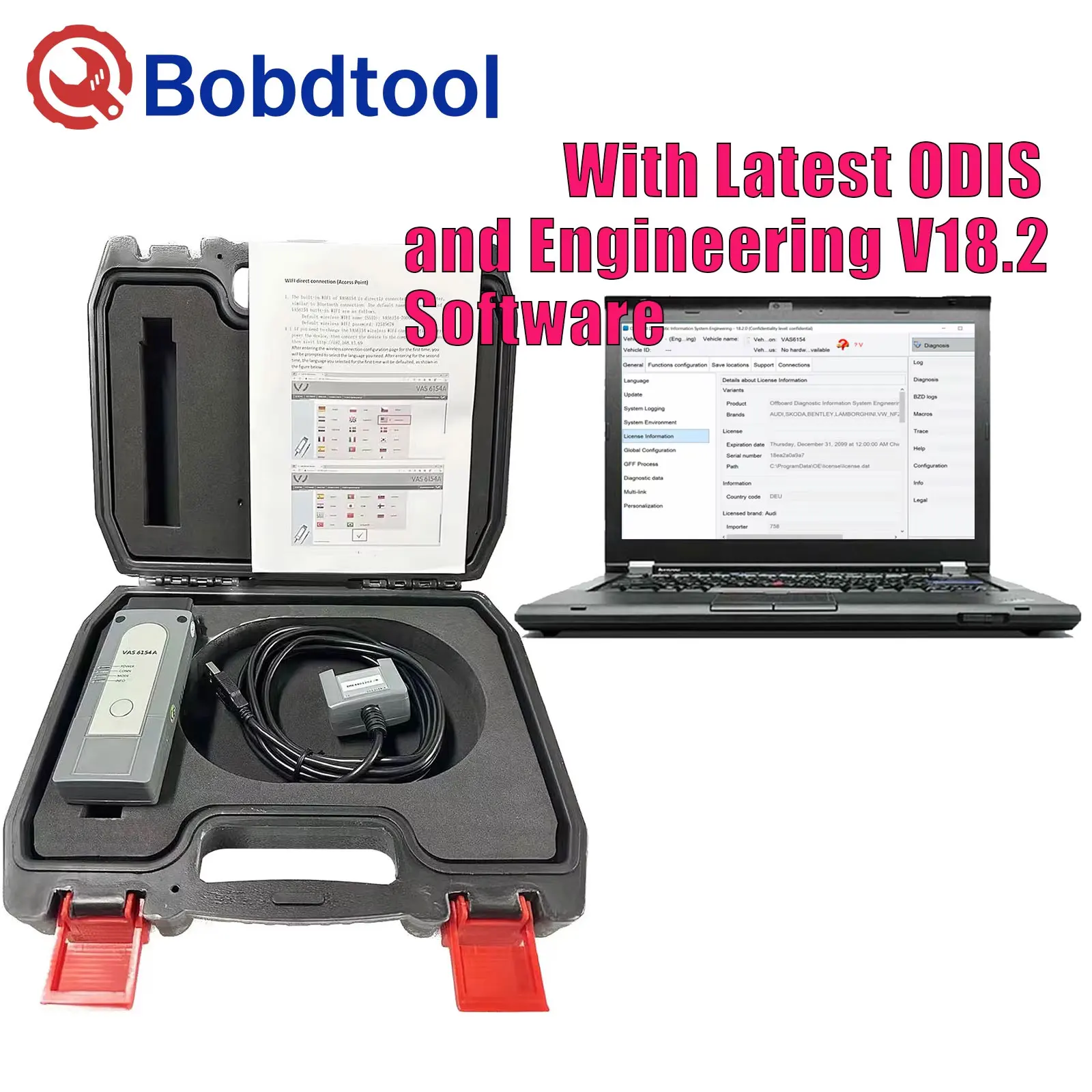 VAS6154 Diagnostic Kit – CAN FD/DoIP ODIS 2023  + Engineering 18.2 on laptop