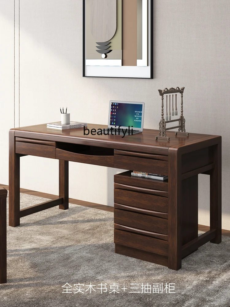 

New Chinese Style Solid Wood Desk Home Office Computer Calligraphy Study Desk Modern Minimalist Calligraphy and Painting Table