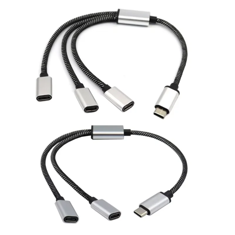 

Mobile Phone Tablet TypeC Hub 3 Ports One To Two Typec Interface Splitter USB C Male To Two USB C Female Splitter Charger Power