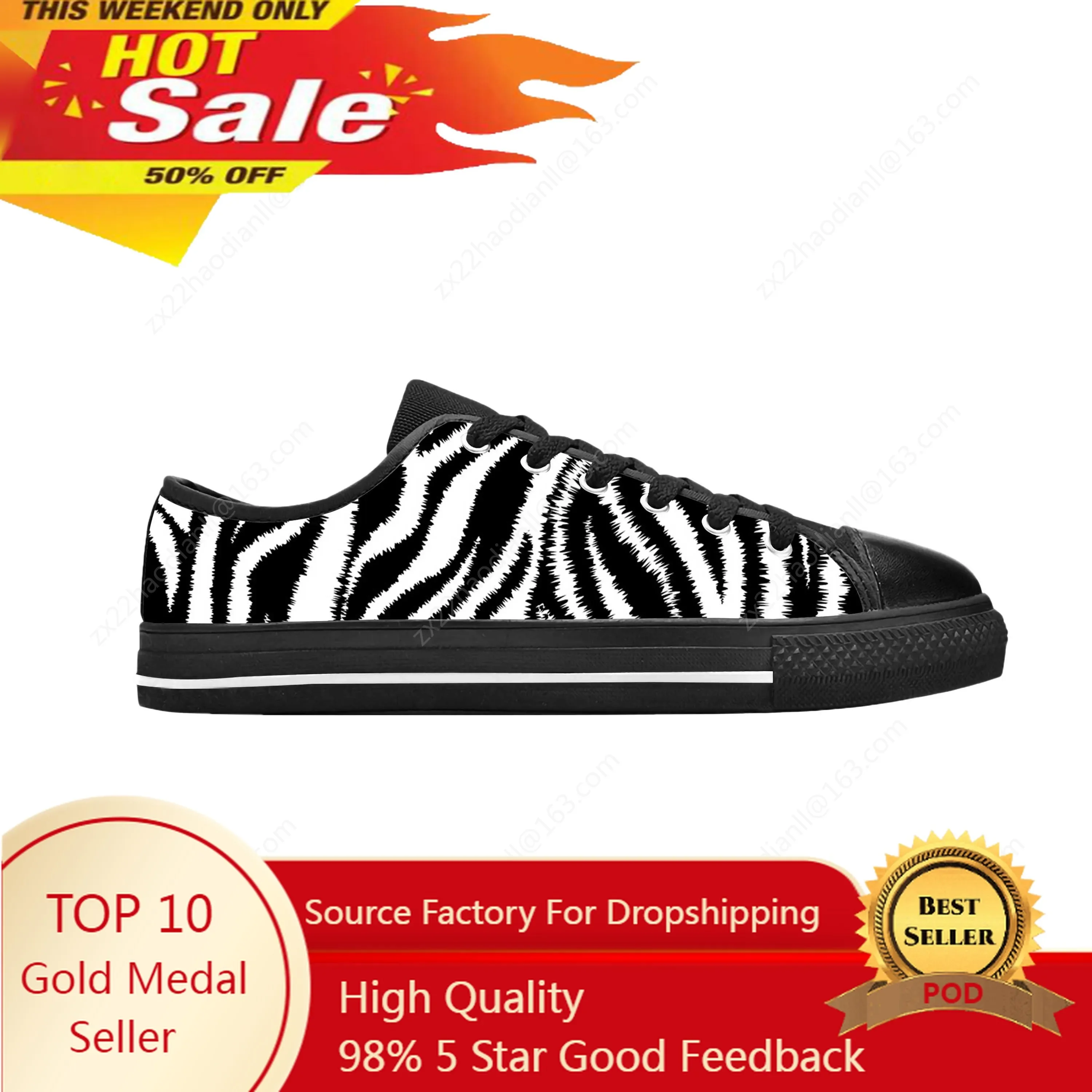 

Animal Zebra Skin Stripe Stripes Pattern Fashion Casual Cloth Shoes Low Top Comfortable Breathable 3D Print Men Women Sneakers
